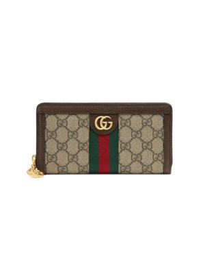 Gucci beige Ophidia GG zip around wallet - Neutrals