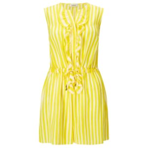 yellow striped button up playsuit