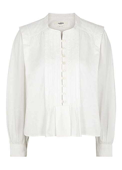 white button up blouse