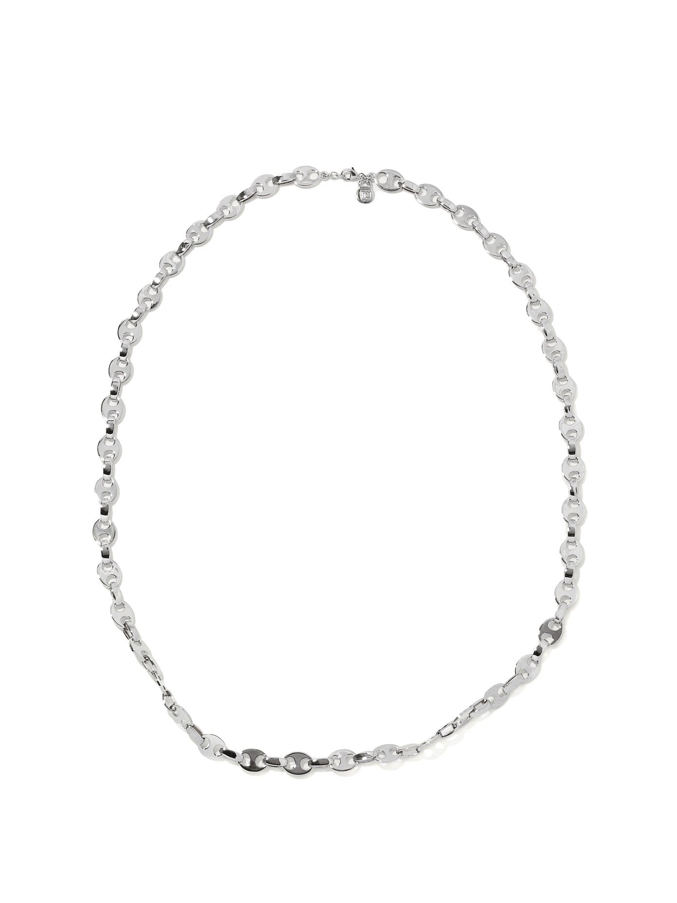 silver tone chain link necklace