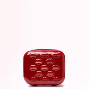 Red Hard Sided Lips Vanity Case