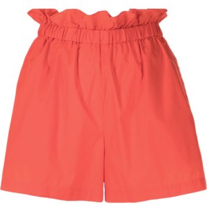 red nylon shorts