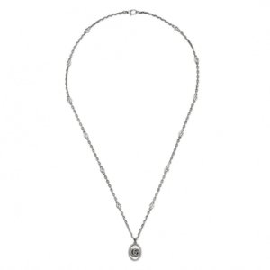 Silver GG Marmont Aged Necklace