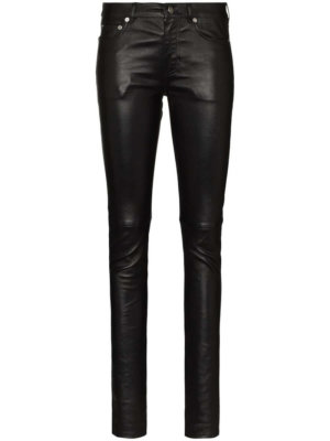 Saint Laurent leather skinny trousers | FARFETCH | £1,890