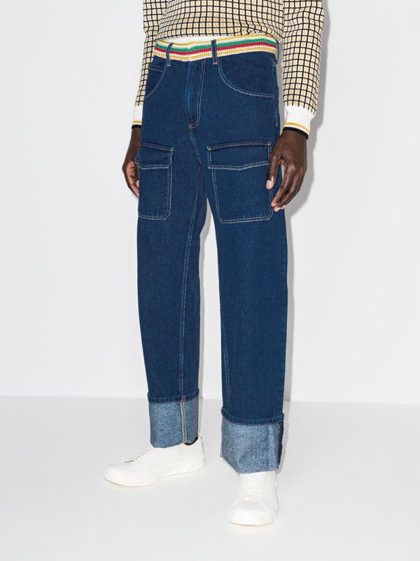 Brixton crochet-waist straight-leg jeans