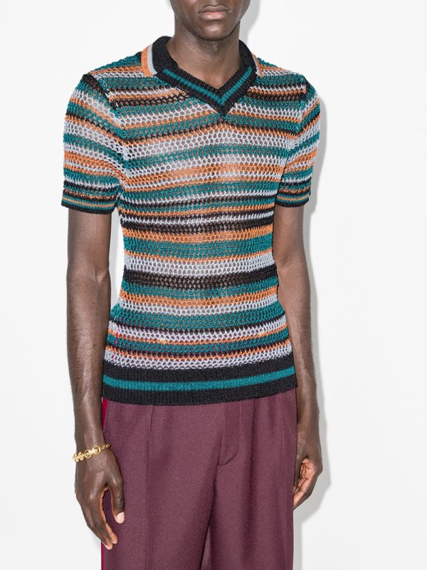 Jose striped knitted polo shirt