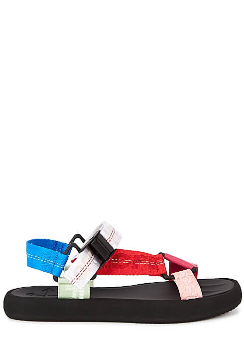 Trek logo-jacquard canvas sandals