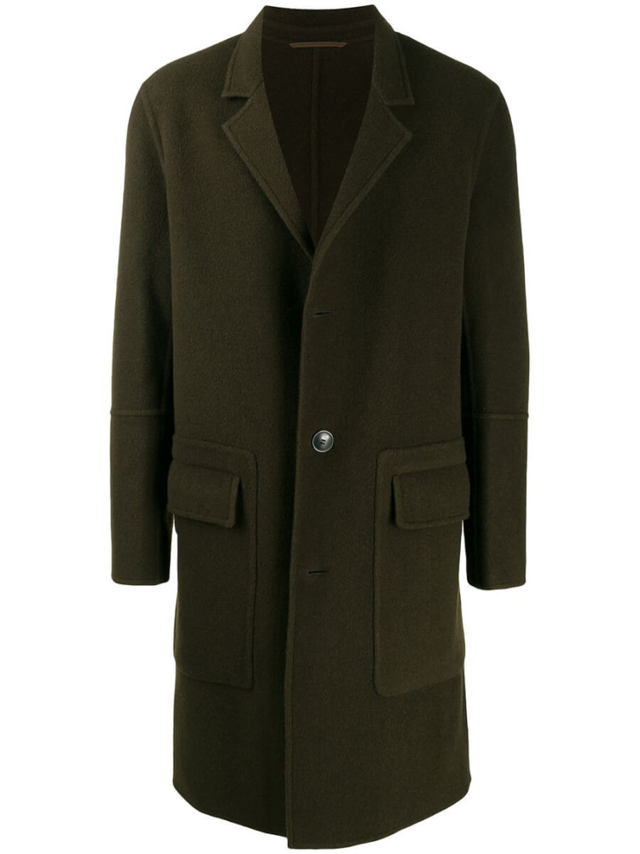 dark brown long coat