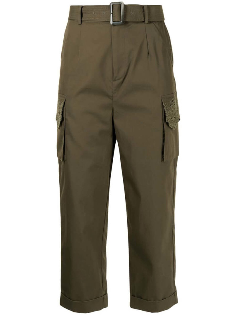 BAPY BY *A BATHING APE® belted cropped trousers - Green