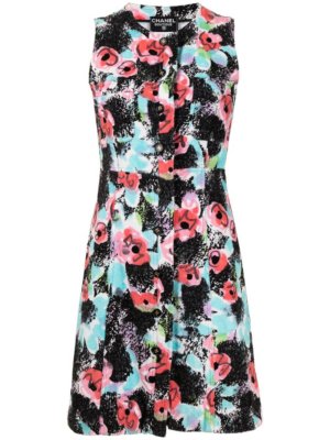 Chanel Pre-Owned floral straight-fit dress - Black