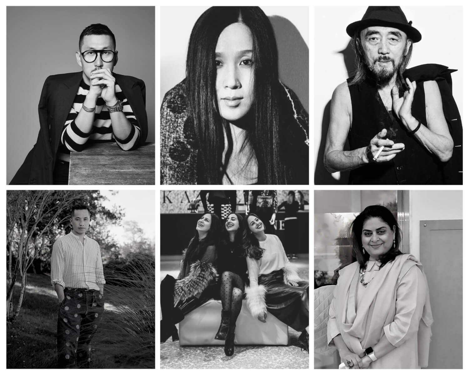 collage of emerging asian designers