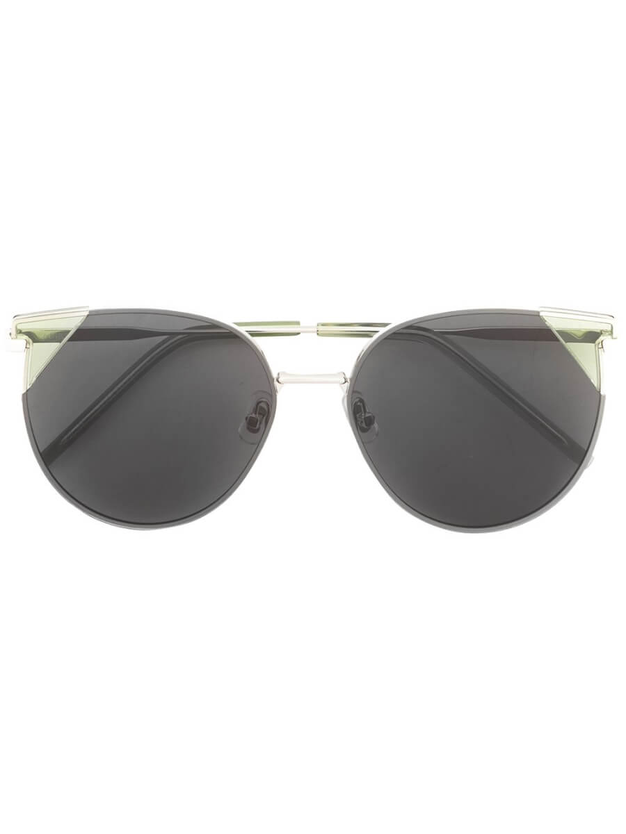 black tinted round frame sunglasses
