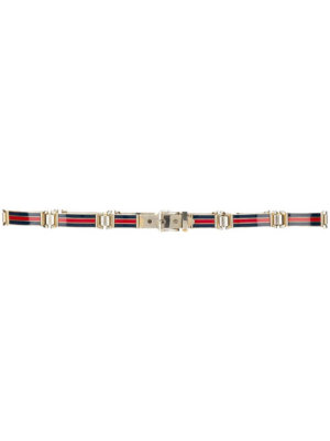 Gucci Pre-Owned 1980's striped enamel belt - Blue