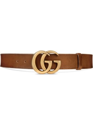 Gucci double G buckle belt - Brown