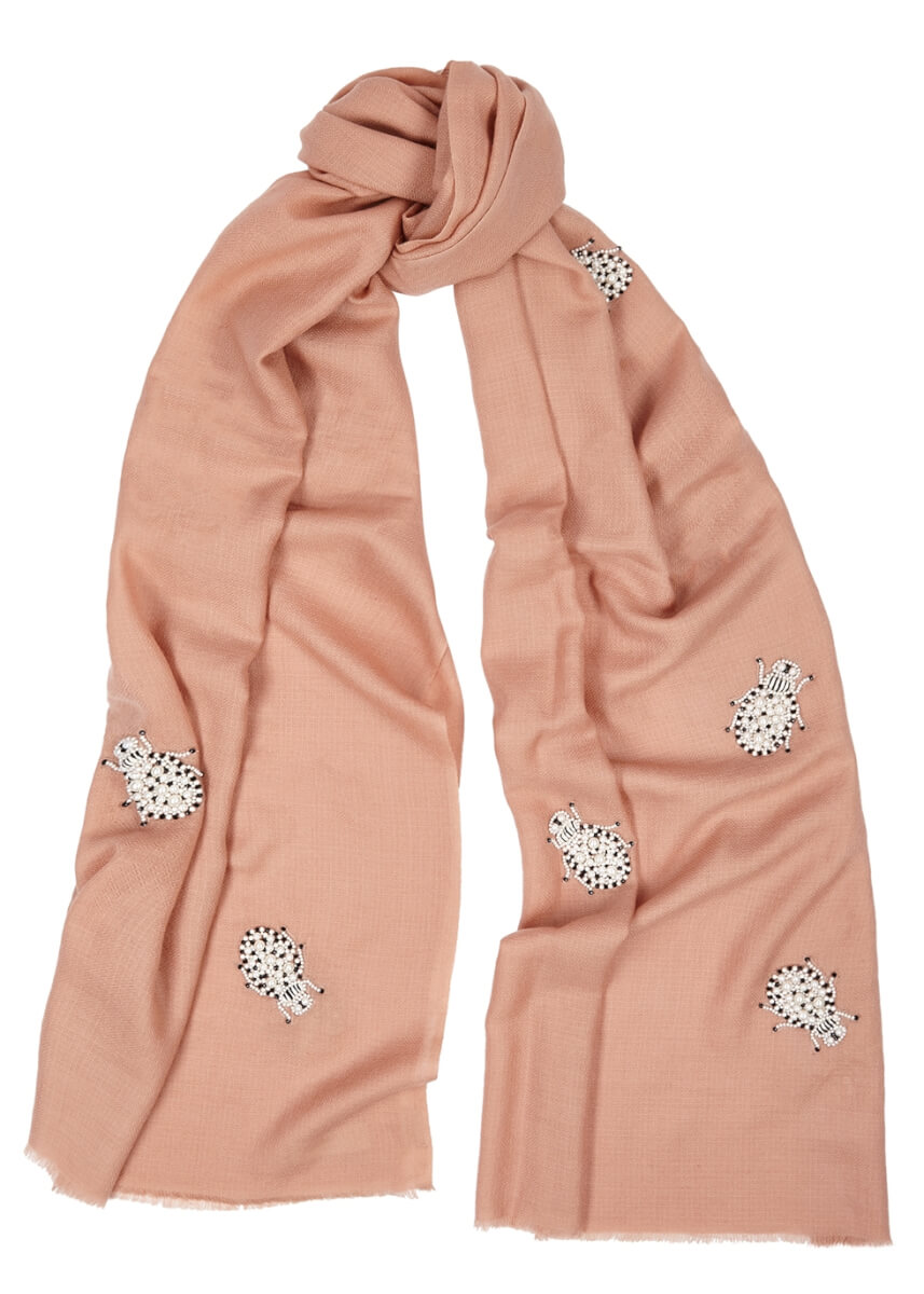 light pink wool scarf