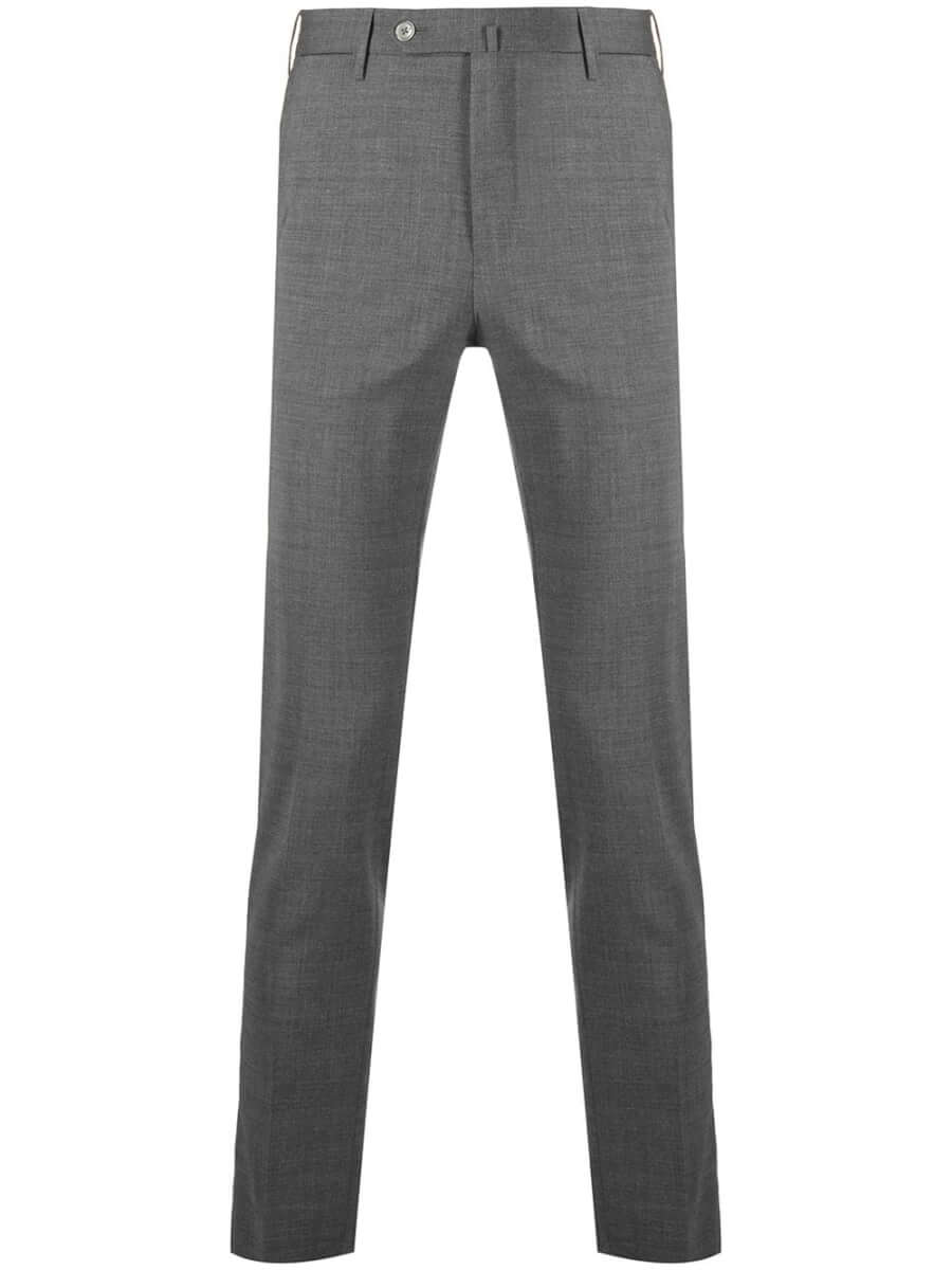 slim cut dark grey trousers