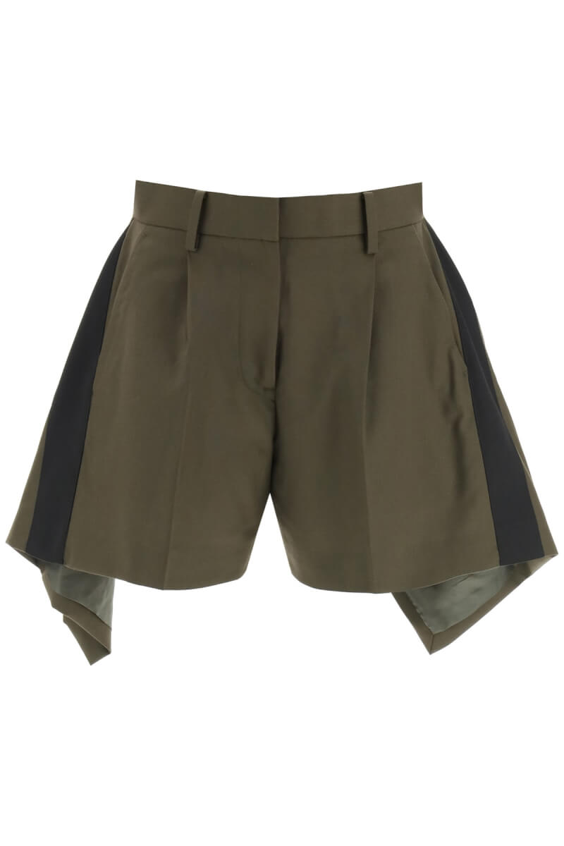 olive green flared shorts
