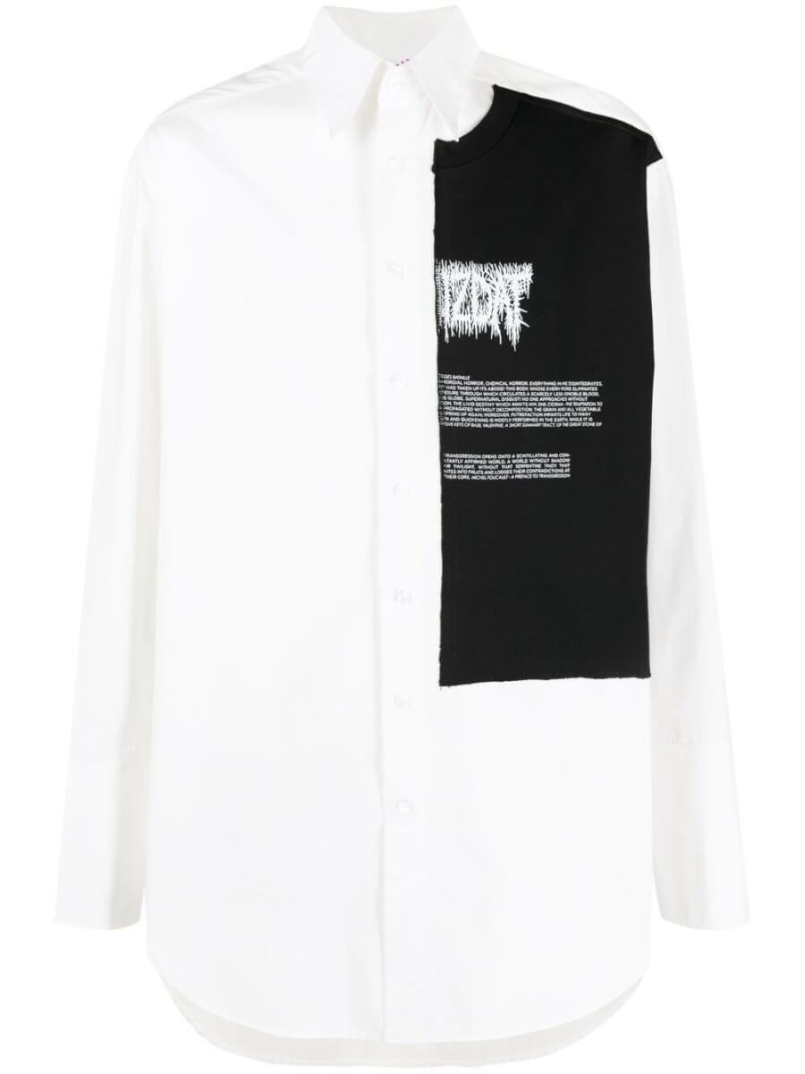 black white panelled cotton shirt