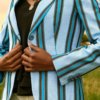 Blue Striped Sporting Jacket Ladies Jackets Koy Clothing 
