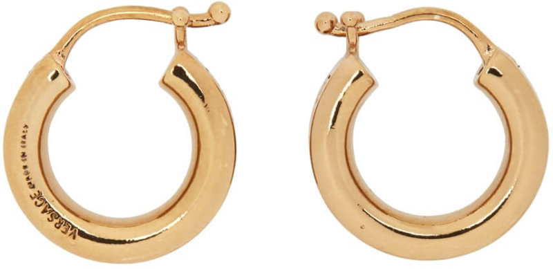 Gold Small Greca Hoop Earrings