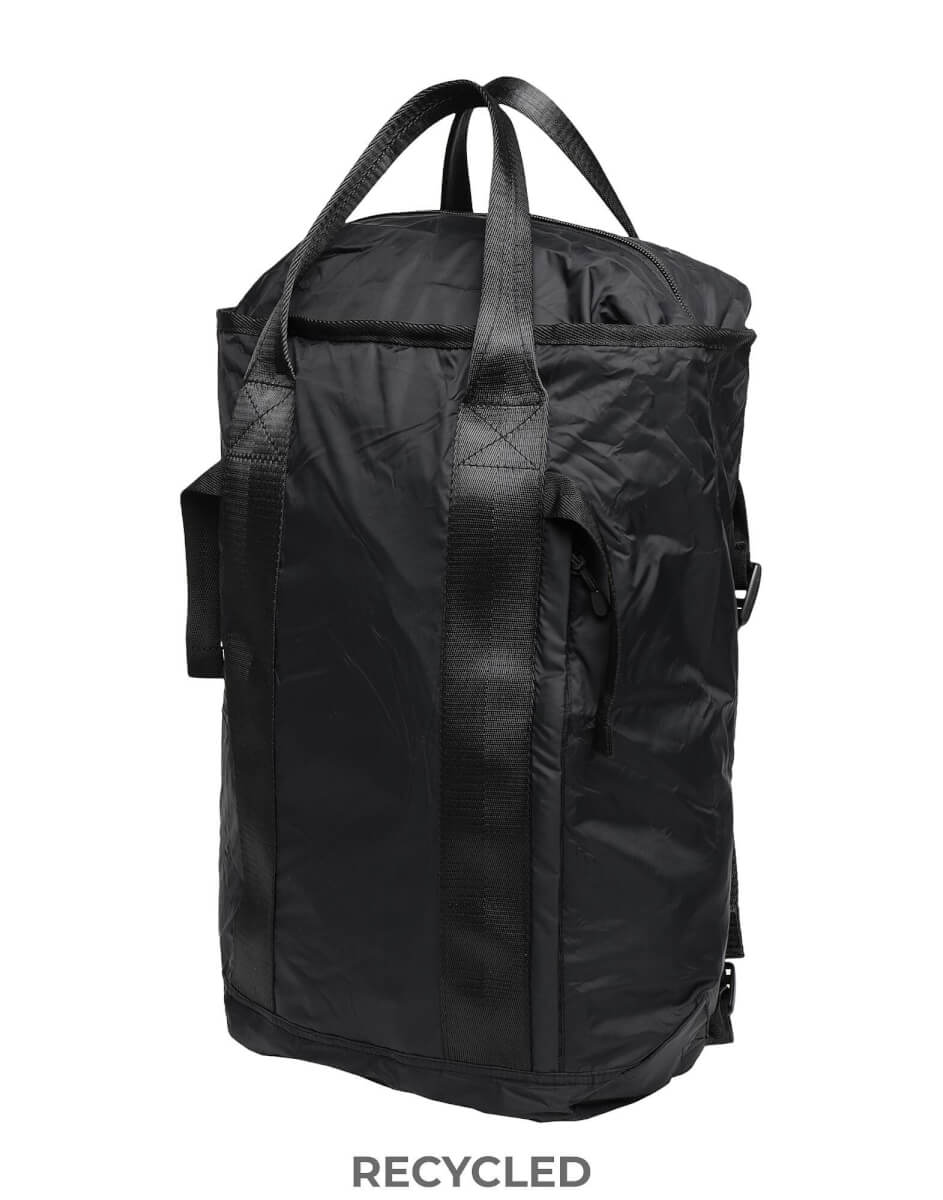 Black nylon gym backpack