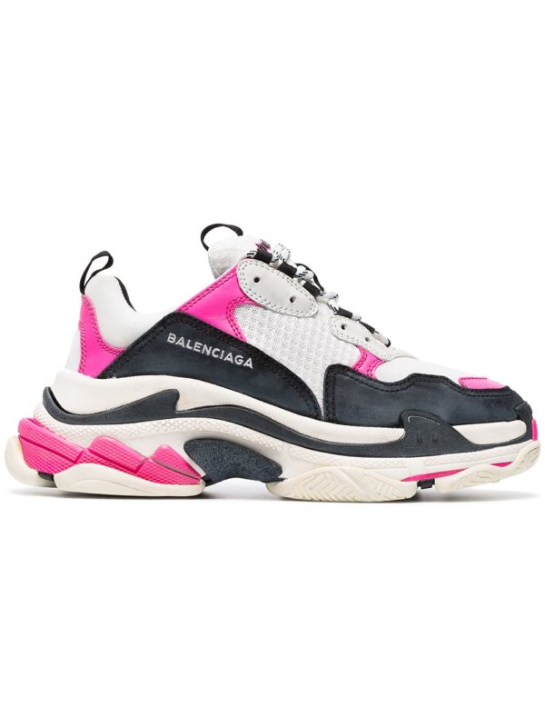 pink black white triple s sneaker