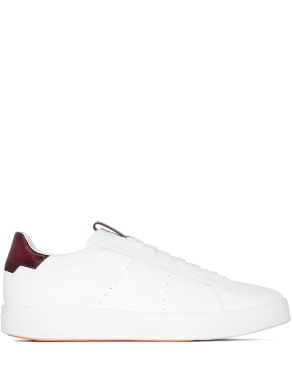 white low top leather trainer