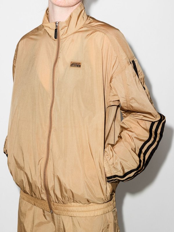 beige/gold adidas zipped jacket