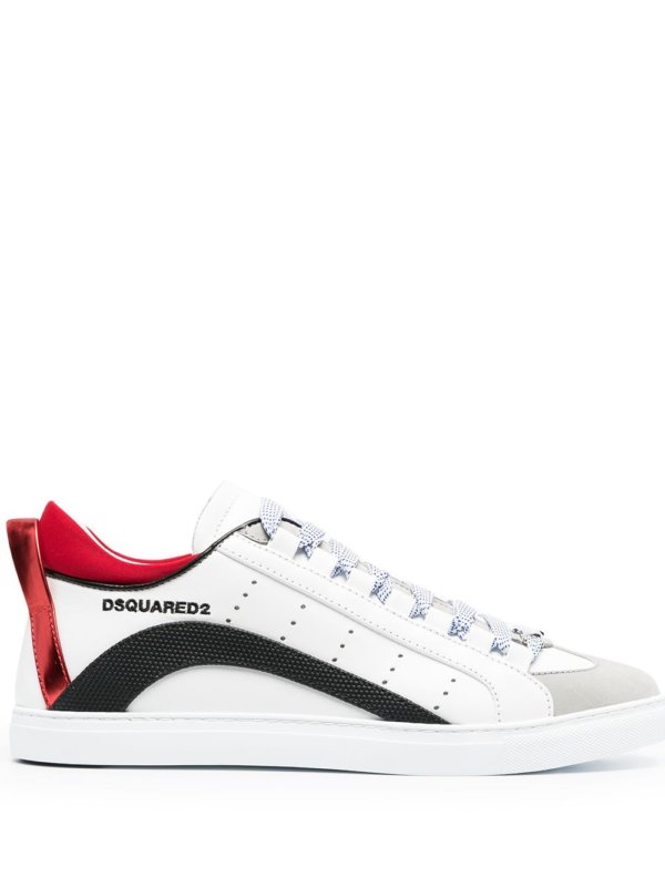 black white red low top sneakers
