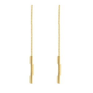 18ct Yellow Gold Link to Love Long Pendant Earrings