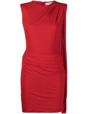 Alexander McQueen draped-detail fitted mini dress - Red