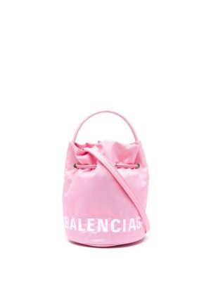 Balenciaga Wheel XS logo-embroidered bucket bag - Pink