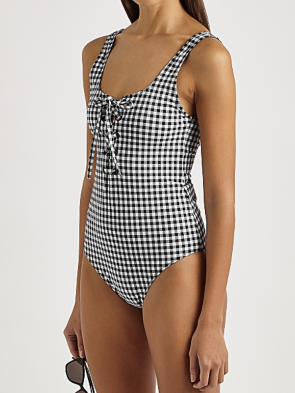 checked swimsuit