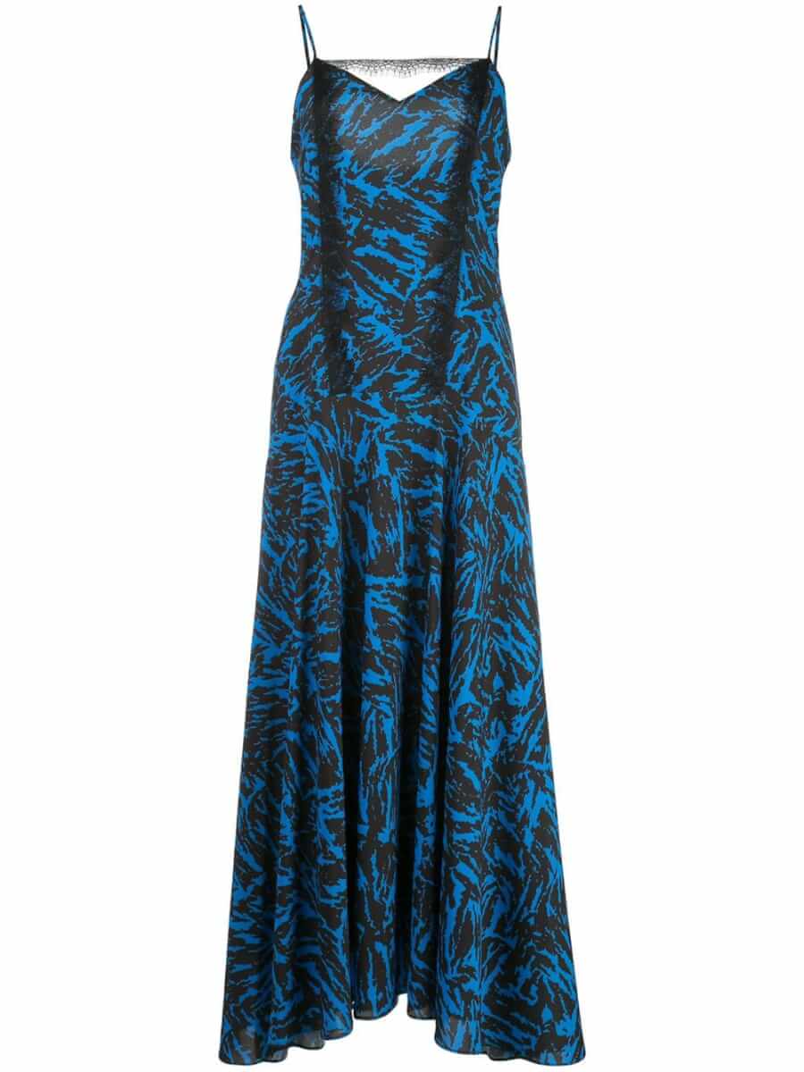 Blue geoprint maxi dress
