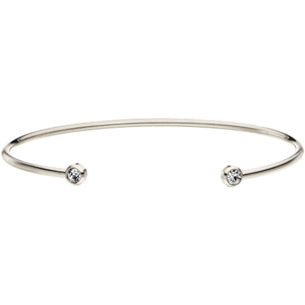 Sterling silver diamond stud cuff bracelet