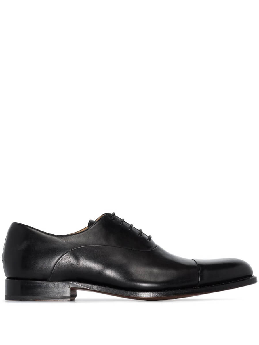Black Oxford leather shoes