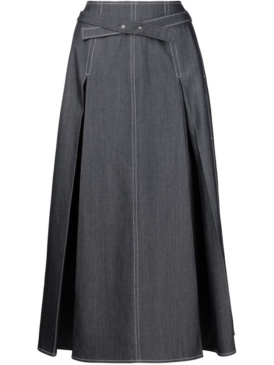 Dark grey high waisted long skirt