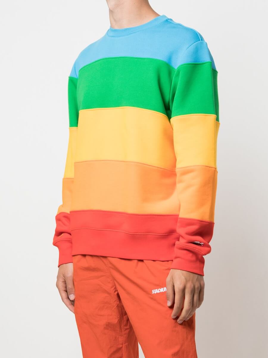 Rainbow crew-neck colour-block sweatshirt