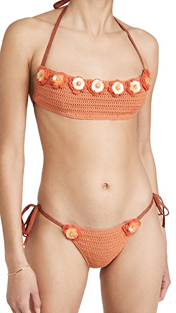 orange crochet bikini
