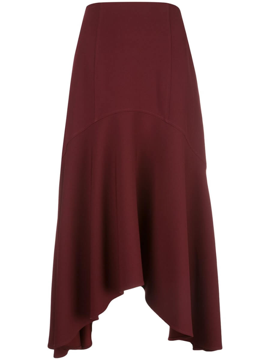 Dark red long skirt