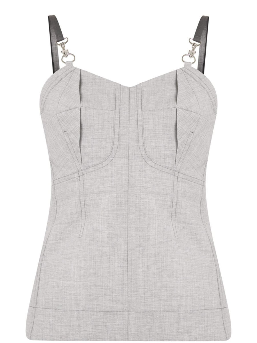Light grey fitted tank top