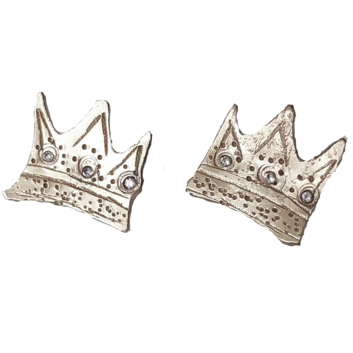 Sterling silver tiara stud earrings