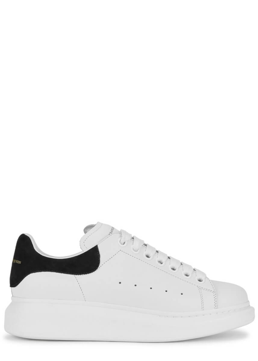 White leather platform sneakers