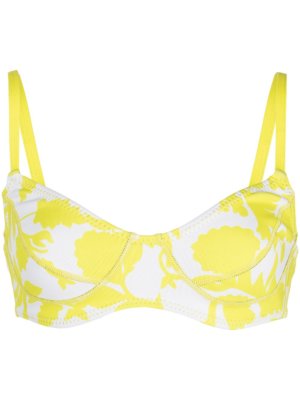 Cynthia Rowley abstract-print bikini top - Yellow