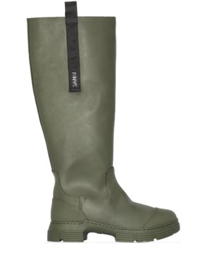 GANNI recycled rubber mid-calf boots - Green