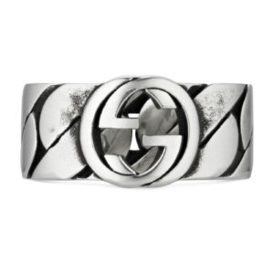 Gucci Interlocking G Sterling Silver 8mm Ring - Ring Size L