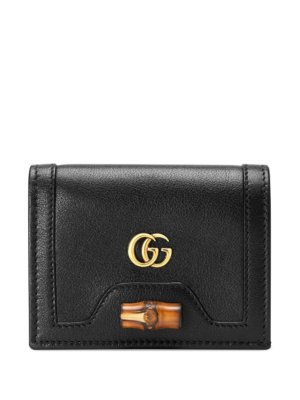 Gucci bamboo-detail leather wallet - Black