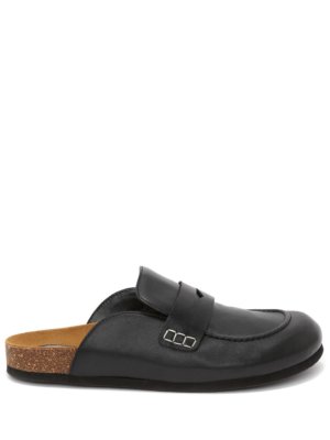 JW Anderson leather loafer mules - Black
