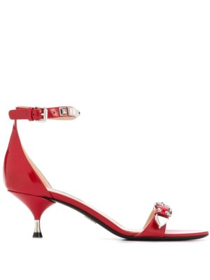 Prada studded strappy sandals - Red