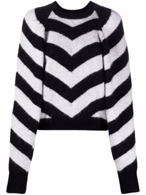 ROTATE chevron-knit jumper - Black
